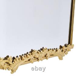 Large Arch Wall Mounted Mirror Bathroom Bedroom Makeup Mirror Gold Metal Frame