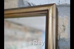 Large Art Deco Mirror Distressed Gold Metal Frame Rectangular Wall Hanging New