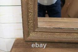 Large Classical Antique Style Rectangular Wall Mirror in Gilded Wooden Frame
