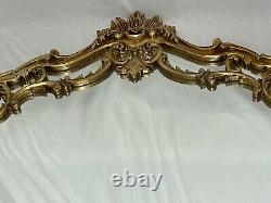 Large Fine French Regency Gilt Pier Glass Acanthus Crown Wall Overmantle Mirror