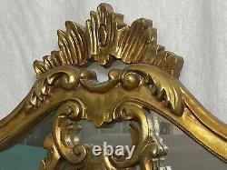 Large Fine French Regency Gilt Pier Glass Acanthus Crown Wall Overmantle Mirror