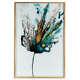 Large Floral Colour Explosion Glass Image In Gold Frame PICTURE WALL ART