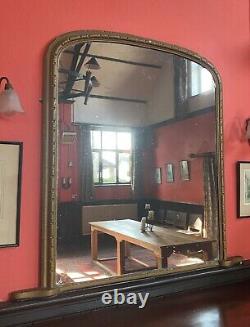 Large Gilt Antique Over Mantle? Gold Framed Wall Mirror H 51.5 x W 44