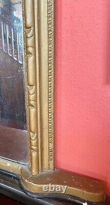 Large Gilt Antique Over Mantle? Gold Framed Wall Mirror H 51.5 x W 44