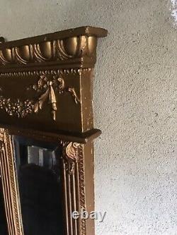 Large Gilt frame wall hanging mirror flanked each side with small mirrors 125cm