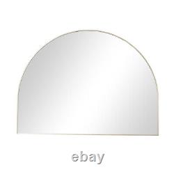 Large Gold Arched Wall Mirror 90cm x 120cm minimalist thin framed overmantle