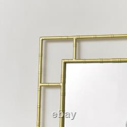 Large Gold Bamboo Framed Wall Mirror 120cm x 60cm glamorous luxurious