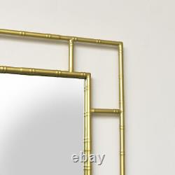 Large Gold Bamboo Framed Wall Mirror 120cm x 60cm glamorous luxurious