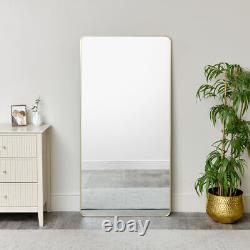 Large Gold Curved Framed Wall / Leaner Mirror 160cm x 80cm full length