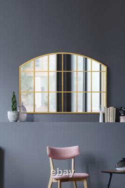 Large Gold Frame Arch Over Mantle Wall Mirror 43x 29 110x75cm MirrorOutlet