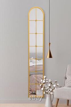 Large Gold Framed Arched Leaner-Wall Mirror 67 X 12 170 x 30cm MirrorOutlet