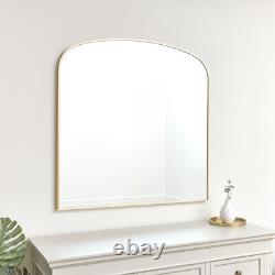 Large Gold Framed Arched Wall Mirror 92cm x 91cm thin framed minimal