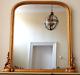 Large Gold Gilt French Louis Vintage Antique Ornate OVERMANTEL Arch Mirror