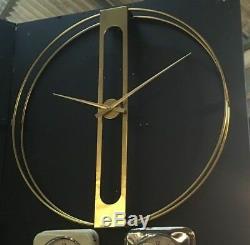 Large Gold Metal Double Frame Round Wall Clock 107 cm Diameter x