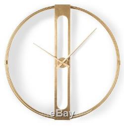 Large Gold Metal Double Frame Round Wall Clock 107 cm Diameter x