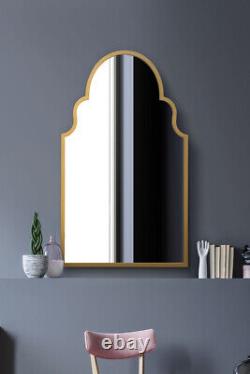 Large Gold Metal Framed Arched Wall Mirror 41 X 24 104x61cm MirrorOutlet