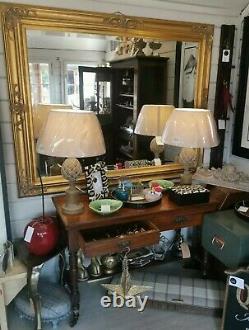 Large Gold Ornate Bevelled Decorative Mirror Over Mantle Lean Against the wall