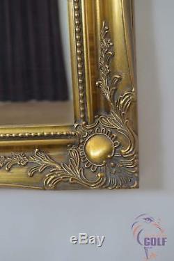Large Gold Ornate Wall Mounted or Leaner Mirror 5Ft6x2Ft6 167x76cm