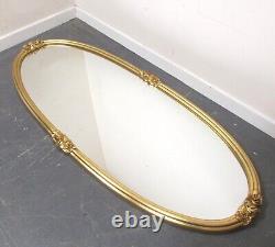 Large Gold Oval Mirror Ornate Roses Gilded Frame Wall Mount RRP £365.75 F3