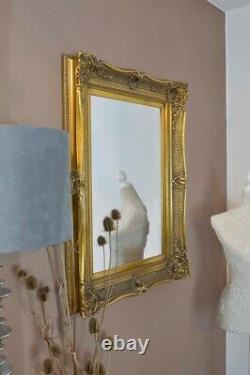 Large Gold Shabby Chic Wall Mirror 3Ft5 X 2Ft7 104 X 78cm 30 X 20 Glass
