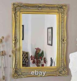 Large Gold Shabby Chic Wall Mirror 3Ft5 X 2Ft7 104 X 78cm 30 X 20 Glass
