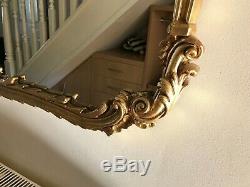 Large Gold wall-hanging Mirror, Ornately Gilt-Framed Baroque/Rococo Style