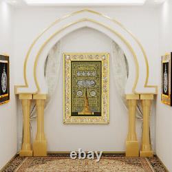 Large Holy Kaaba Islamic Wall Art Poster Muslim Glitter Crushed Diamonds Golden