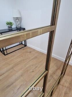 Large Metal Framed Grid Design Modern Gold Leaning Mirror 180cm X 120cm (ww116)