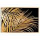 Large Metallic Palm Leaf Glass Image In Gold Frame Put Om A Wall In The Home