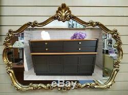 Large Mirror French Louis Phillipe XVI Style Gold Gilt Frame Wall Mirror Vintage