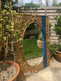 Large Ornate Gold Wall Mirror 71x 96cm With Ornate Detail on Frame