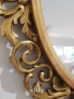 Large Ornate Vintage Gilt Gold Oval Wall Mirror Height 94.5cms Width 59.5cms