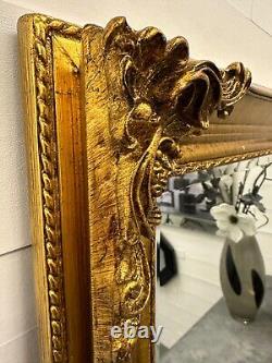 Large Pewter Gunmetal Wall Mirror Ornate French Decorative 108cm x 78cm LYON