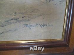 Large Robert Wood Golden Surf Ocean Painting Turner wall Accessory art