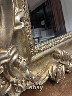 Large Rococo Style Mirror, Large Gold Framed Bevel Edged Mirror