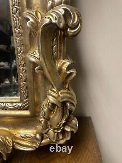Large Rococo Style Mirror, Large Gold Framed Bevel Edged Mirror