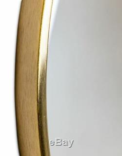 Large Round Brushed Brass Finish Frame Wall Mirror 101 cm Diameter x 2.5 cm Deep