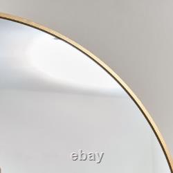 Large Round Gold Wall Mirror 80cm x 80cm thin framed minimal glamorous decor