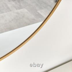 Large Round Gold Wall Mirror 80cm x 80cm thin framed minimal glamorous decor