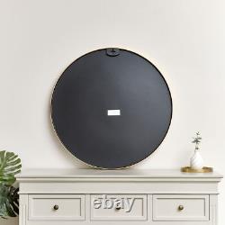 Large Round Gold Wall Mirror 80cm x 80cm thin framed minimal glamorous decor