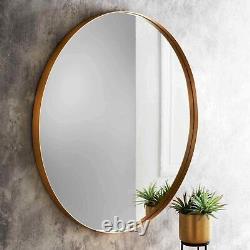 Large Round Industrial Style Aluminium Frame Wall Mirror black gold grey