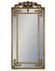 Large Tall Antique Gold Ornate Carved French Crest Wall Mirror 183cm x 91cm