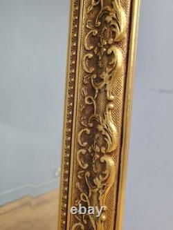 Large Vintage Gold Framed Gilt Style Ornate Bevel Edge Mantle Wall Mirror