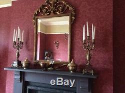 Large Vintage Rococo Baroque Gold Gilt Ornate Frame Overmantle Wall Mirror
