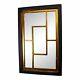 Large Wall Mirror Black & Gold Geometric Hallway Living Bed Room Statement Decor