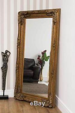 Large Wall Mirror Frame Gold Leaner Antique Style 6Ft X 3Ft 175cm X 89cm