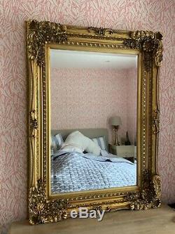 Large Wall Mirror Ornate Decorative Gold Frame Vintage Antique Mantle