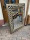 Large Wall Mirror, R V Astley, cross Stitched Frame, distressed Gold