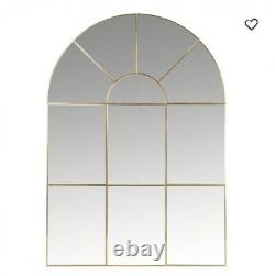 Large Window Arch Gold Mirror Wall Luxury Metal Frame Home Decor Hallway