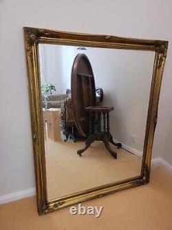 Large gold gilt framed wall mirror 130cm x 106cm